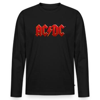 AC/DC Klassisches Logo Mit Blitz - Männer Premium Bio Langarmshirt - Schwarz - Vorne - Nico (187cm)