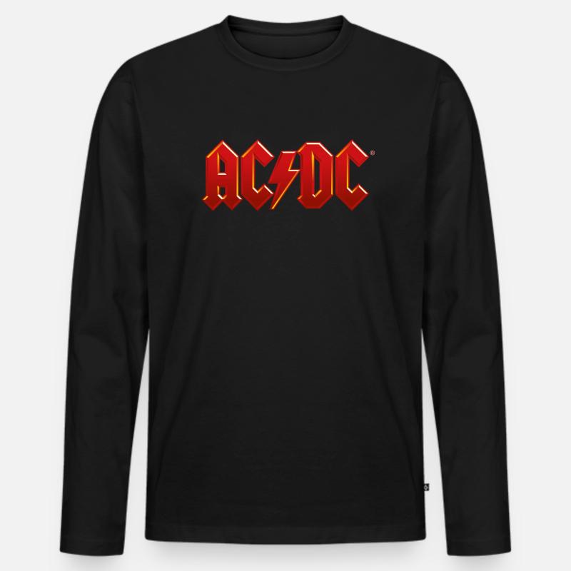Logo classico AC/DC con fulmine - Maglia a manica lunga ecologica premium da uomo - nero