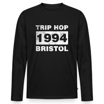 TRIP HOP BRISTOL - T-shirt manches longues Premium bio Homme - noir - Devant - Nico (187cm)