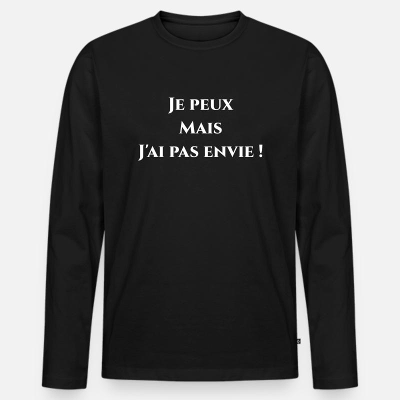 Nicht wollen 02 - Männer Premium Bio Langarmshirt - Schwarz