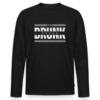 Je suis ivre (Fête, Idée cadeau) - T-shirt manches longues Premium bio Homme - noir - Devant - Nico (187cm)