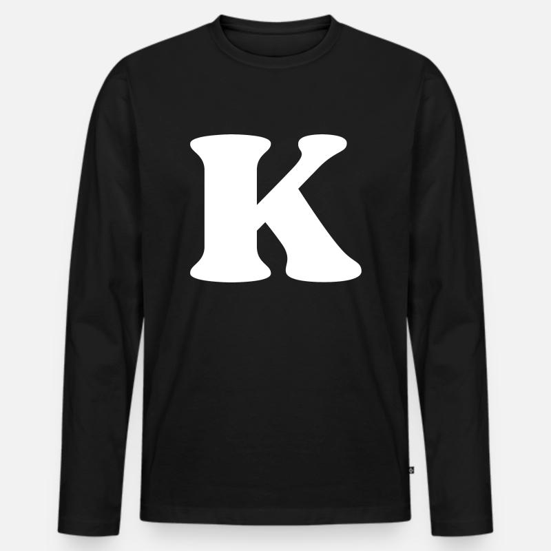 Buchstabe k - Männer Premium Bio Langarmshirt - Schwarz