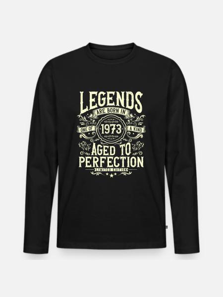 Né en 1973 Cadeau d’anniversaire Legends - T-shirt manches longues Premium bio Homme - noir