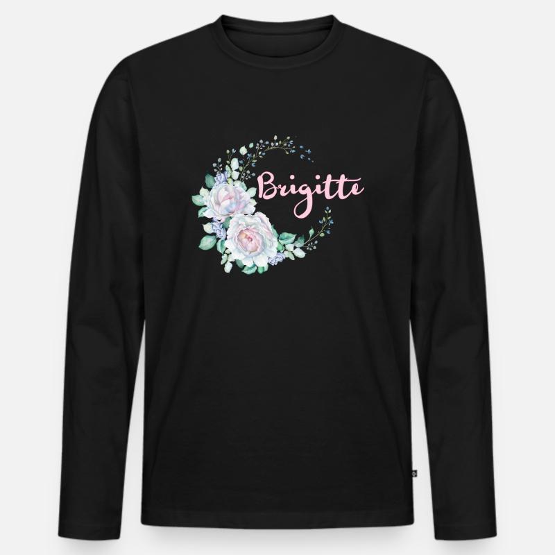 Für Brigitte - Männer Premium Bio Langarmshirt - Schwarz