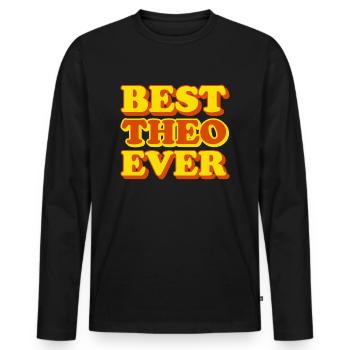 Lustiges Geschenk mit Vornamen Theo - Männer Premium Bio Langarmshirt - Schwarz - Vorne - Nico (187cm)