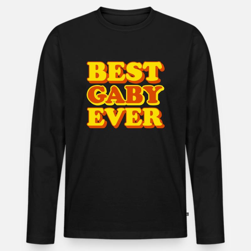 Gaby Vorname Lustiges Geschenk - Männer Premium Bio Langarmshirt - Schwarz