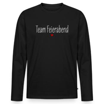 Team Feierabend, Partnerlook, Gruppenshirt, Party - Männer Premium Bio Langarmshirt - Schwarz - Vorne - Nico (187cm)