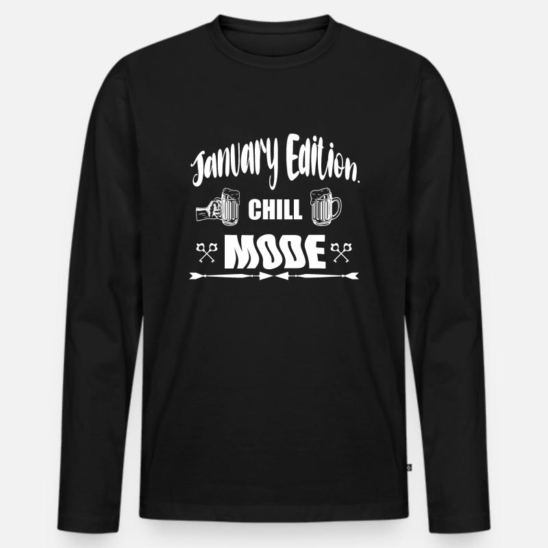 Chill-Modus der Januar-Ausgabe - Männer Premium Bio Langarmshirt - Schwarz