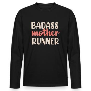 Drôle De Réservoirs Coureurs Maman Badass Mère Coureur - T-shirt manches longues Premium bio Homme - noir - Devant - Nico (187cm)