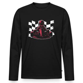 Kart Race Karts Kart Sport Garçons Hommes Go-Kart - T-shirt manches longues Premium bio Homme - noir - Devant - Nico (187cm)
