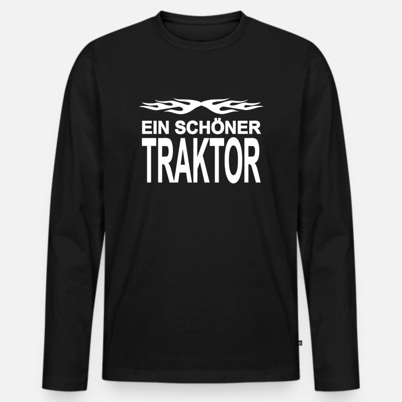 Traktor - Männer Premium Bio Langarmshirt - Schwarz