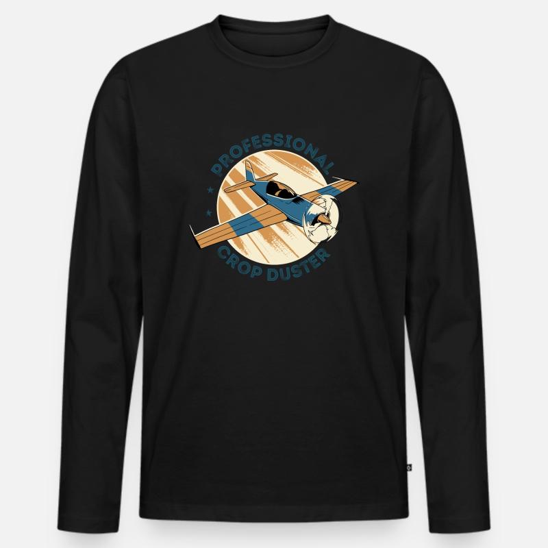 Professioneller Crop Duster Pilot, Antenne - Männer Premium Bio Langarmshirt - Schwarz