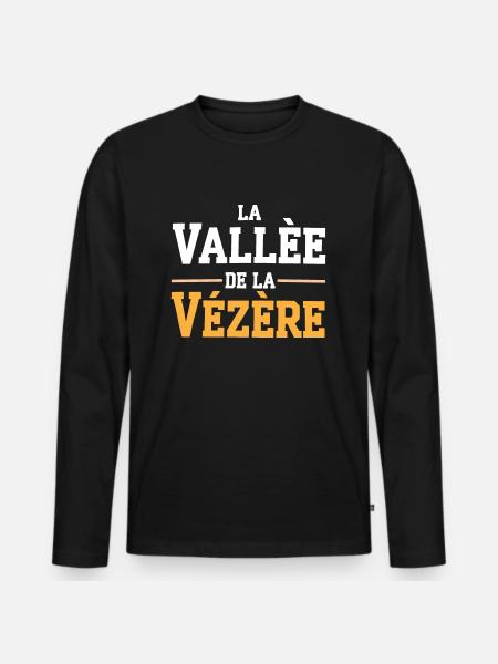 La vallée de la Vézère - T-shirt manches longues Premium bio Homme - noir