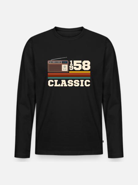 Anniversary 1958 retro classic - Men's Premium Organic Long Sleeve Shirt - black