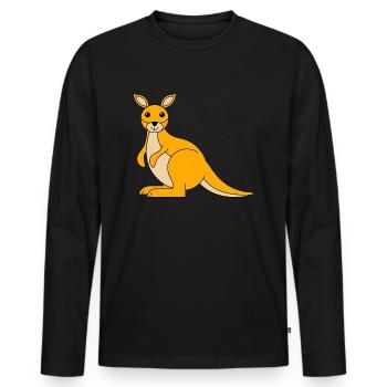 wallaby - Men's Premium Organic Long Sleeve Shirt - black - Front - Nico (187cm)