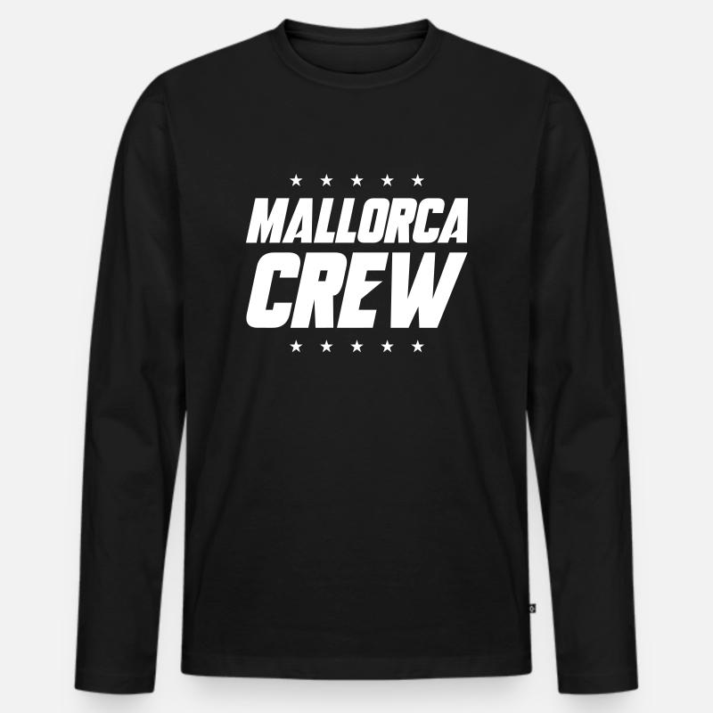 Mallorca Crew - Männer Premium Bio Langarmshirt - Schwarz