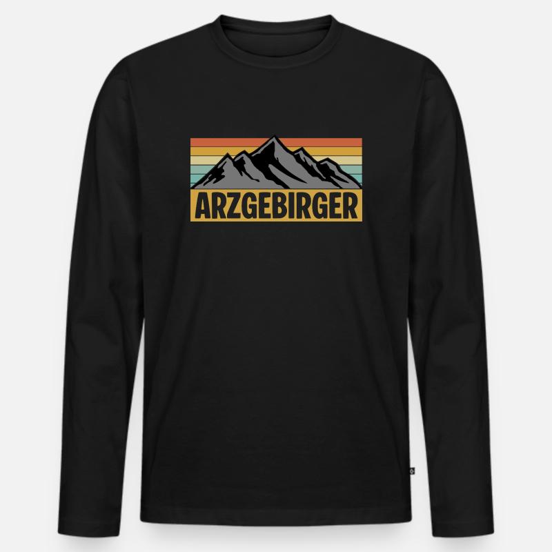 Arzgebirg Hamit - Männer Premium Bio Langarmshirt - Schwarz