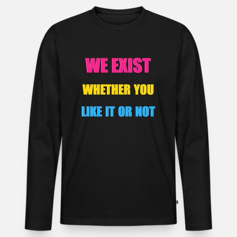 We Exist - Pansexual Flag - Männer Premium Bio Langarmshirt - Schwarz