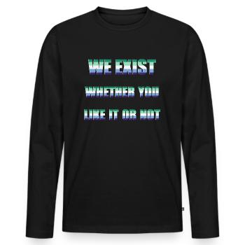 We Exist - Drapeau des hommes gays - T-shirt manches longues Premium bio Homme - noir - Devant - Nico (187cm)