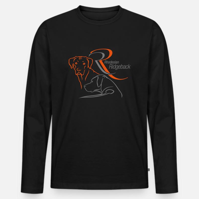 Rhodesian Ridgeback RR - Männer Premium Bio Langarmshirt - Schwarz