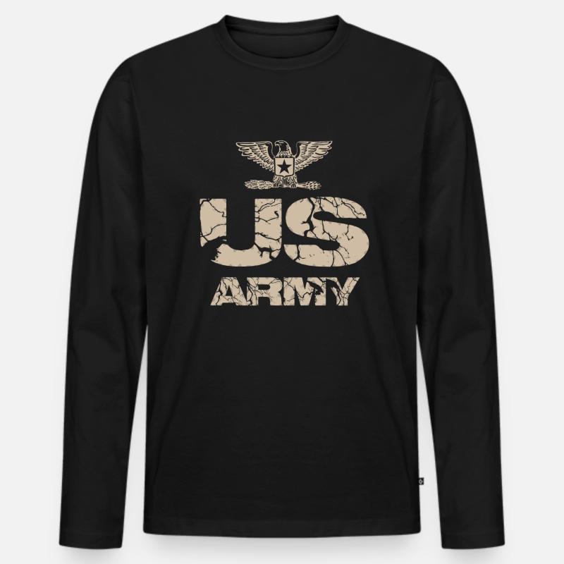 us army design - Männer Premium Bio Langarmshirt - Schwarz