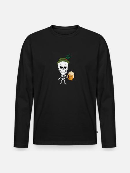 Skeleton - Men's Premium Organic Long Sleeve Shirt - black