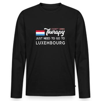 Luxemburg Therapie Heimweh Luxemburger Geschenk - Männer Premium Bio Langarmshirt - Schwarz - Vorne - Nico (187cm)