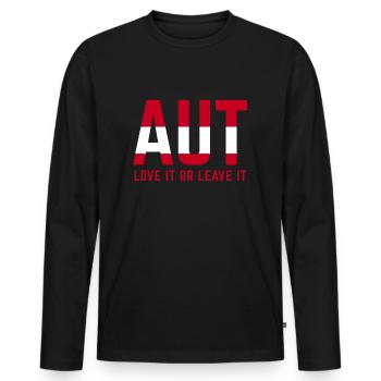 Austria Ski Area Apres Ski Party Fun Gift - Men's Premium Organic Long Sleeve Shirt - black - Front - Nico (187cm)