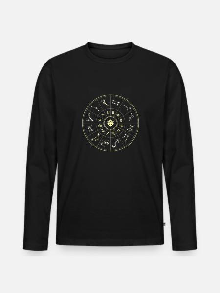Sternzeichen Tierkreiszeichen - Männer Premium Bio Langarmshirt - Schwarz