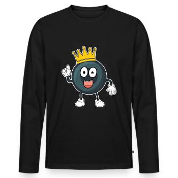Billard Queue Billardkugel Snooker Pool Kinder - Männer Premium Bio Langarmshirt - Schwarz - Vorne - Nico (187cm)