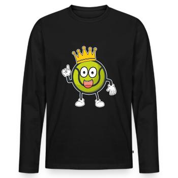 Tennis Tennis Court Ball Sports Sports Gift - Men's Premium Organic Long Sleeve Shirt - black - Front - Nico (187cm)