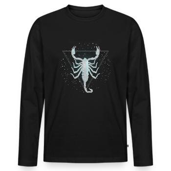 Sternzeichen Skorpion - Männer Premium Bio Langarmshirt - Schwarz - Vorne - Nico (187cm)