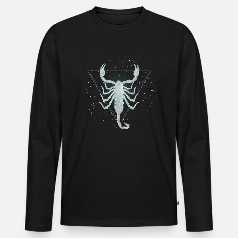 Sternzeichen Skorpion - Männer Premium Bio Langarmshirt - Schwarz