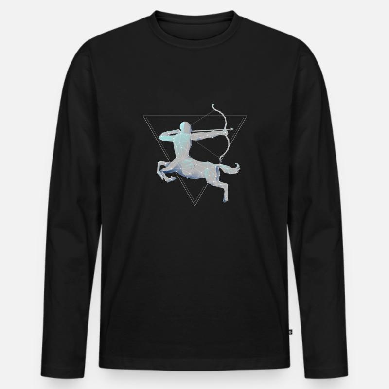 Sternzeichen Schütze - Männer Premium Bio Langarmshirt - Schwarz