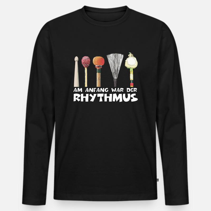 Rhythmussto cke - Männer Premium Bio Langarmshirt - Schwarz