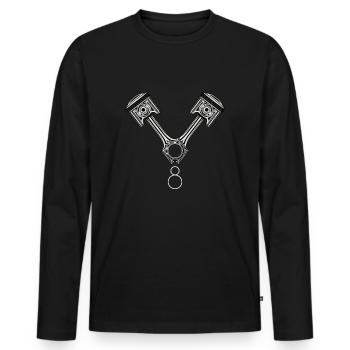 V8 Motor - Männer Premium Bio Langarmshirt - Schwarz - Vorne - Nico (187cm)