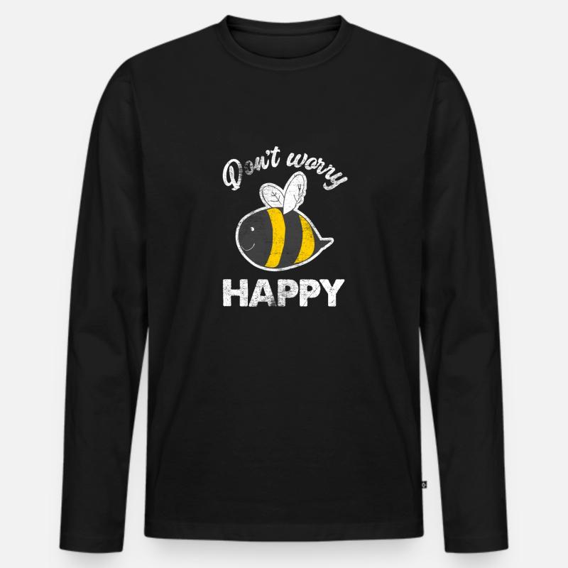 Bee beekeeper sayings - Men's Premium Organic Long Sleeve Shirt - black