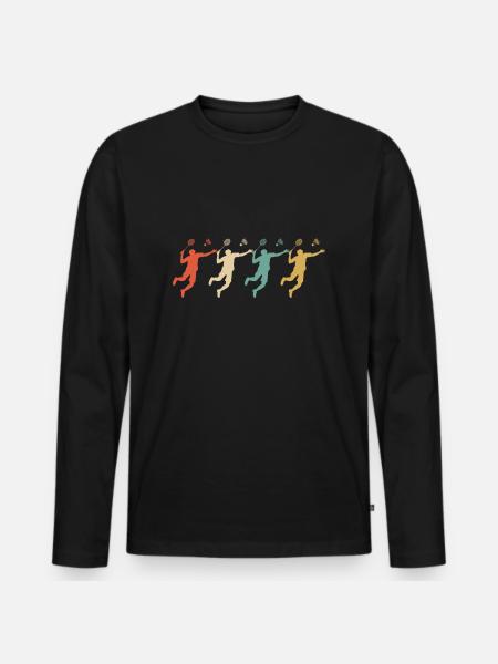 Badminton Badmintonschläger Federball - Männer Premium Bio Langarmshirt - Schwarz