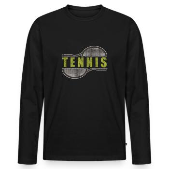 Raquettes de tennis - T-shirt manches longues Premium bio Homme - noir - Devant - Nico (187cm)