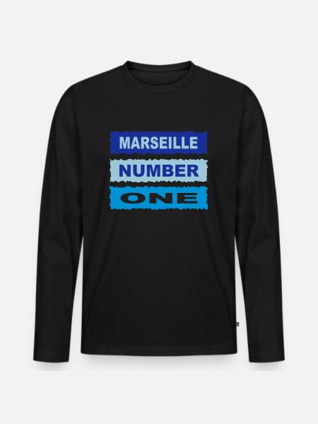 Marseilles - Men's Premium Organic Long Sleeve Shirt - black