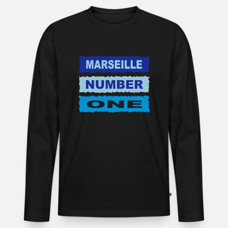 Marseille - Männer Premium Bio Langarmshirt - Schwarz