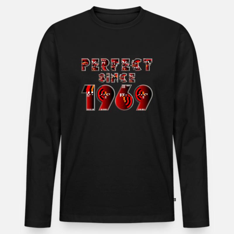 Geburtsjahr 1969 - Männer Premium Bio Langarmshirt - Schwarz