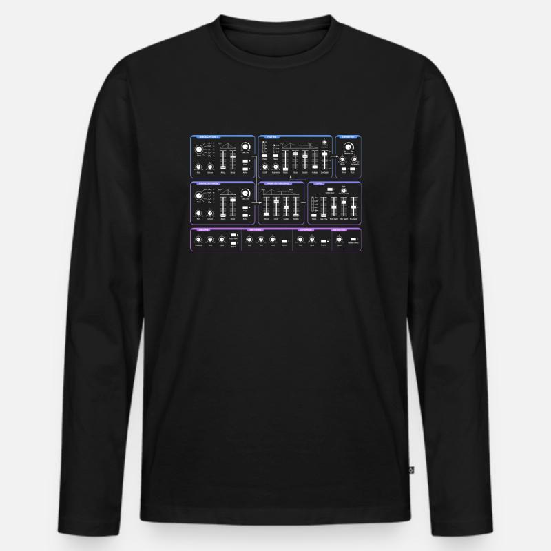 Synthesizer - Männer Premium Bio Langarmshirt - Schwarz