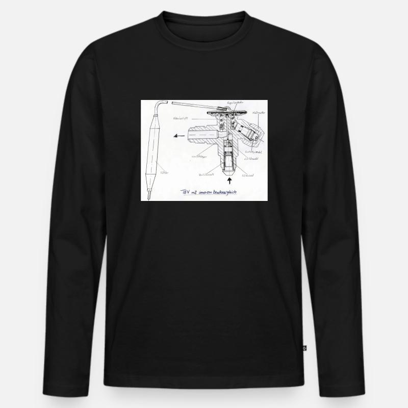 TEVi - Männer Premium Bio Langarmshirt - Schwarz