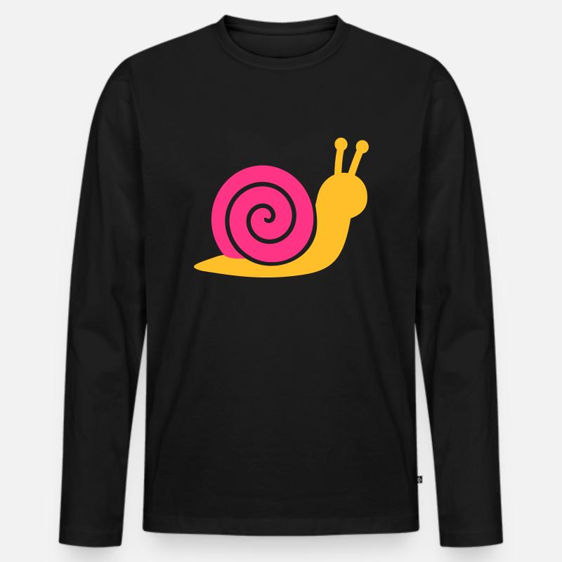 Schnecke - Männer Premium Bio Langarmshirt - Schwarz