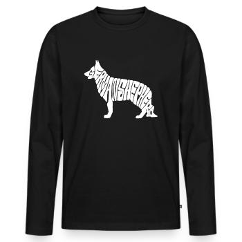 german shepherd - Men's Premium Organic Long Sleeve Shirt - black - Front - Nico (187cm)