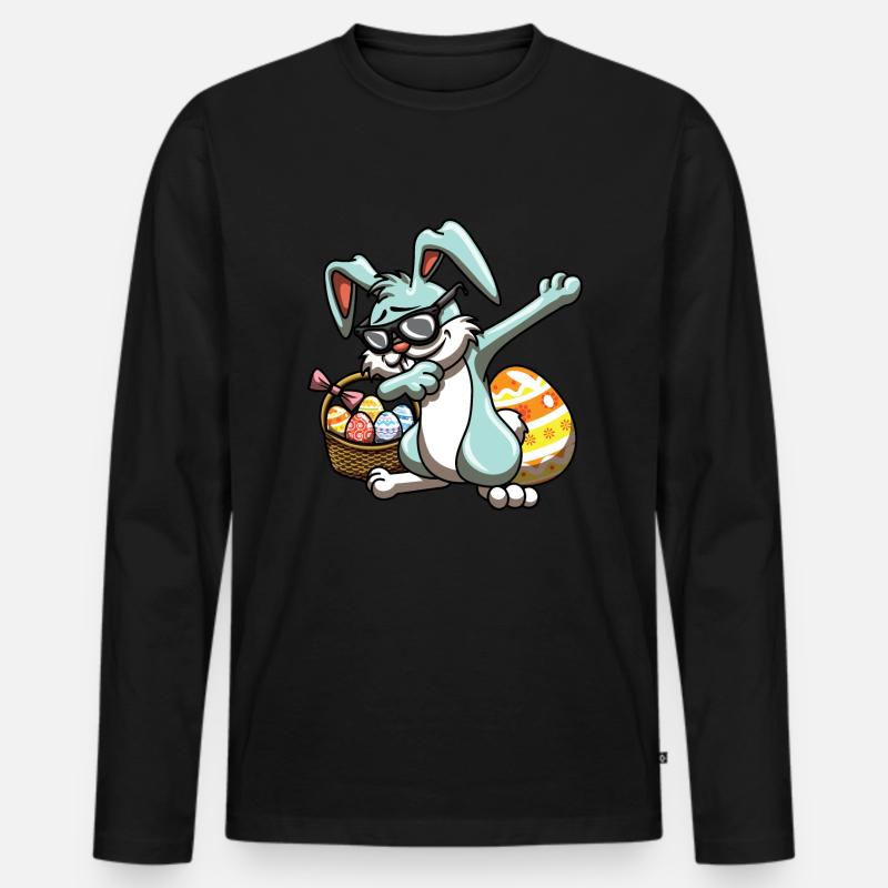 Cooler Osterhase - Männer Premium Bio Langarmshirt - Schwarz