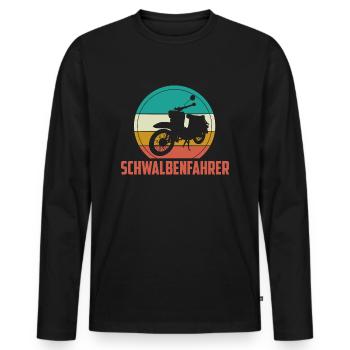 Schwalbe Schwalbenfahrer DDR simson mofa Geschenk - Männer Premium Bio Langarmshirt - Schwarz - Vorne - Nico (187cm)