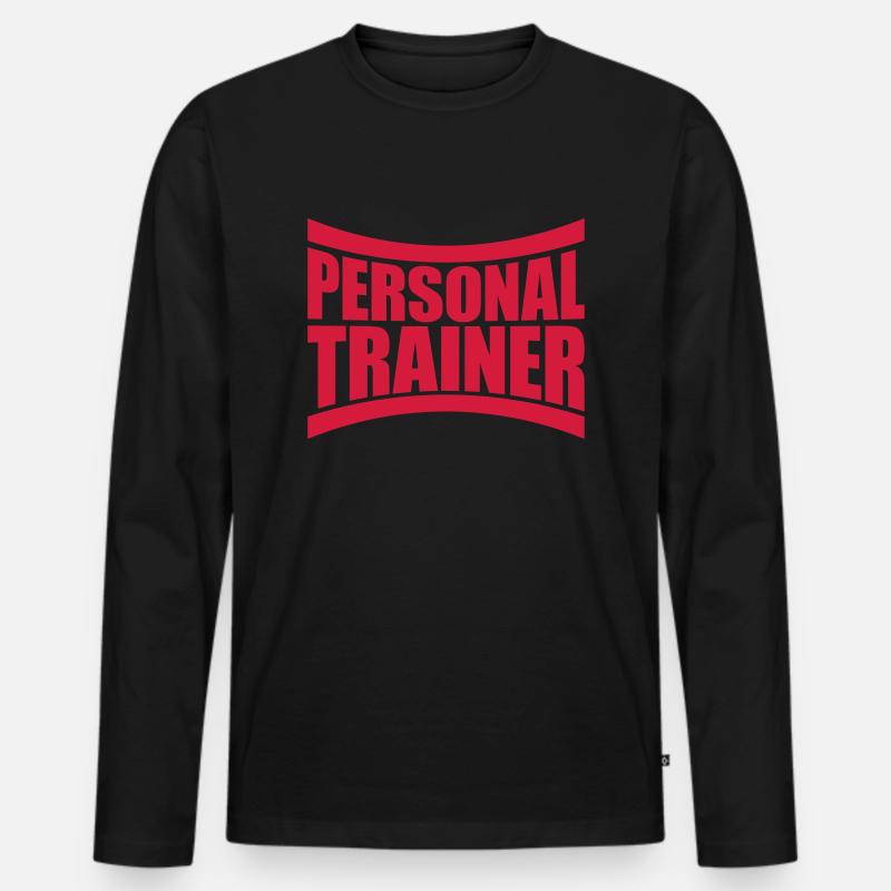 Logo Personal Trainer - Männer Premium Bio Langarmshirt - Schwarz