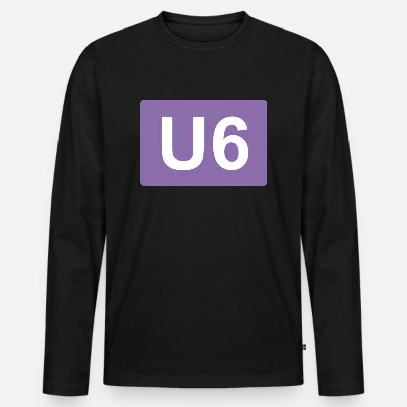 Berlin U-Bahn U6 - Männer Premium Bio Langarmshirt - Schwarz